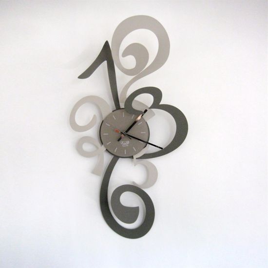 Picture of Arti e mestieri truciolo wall clock modern art mud and hazel chippins