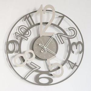 Picture of Arti e mestieri orione wall clock modern design mud and hazel