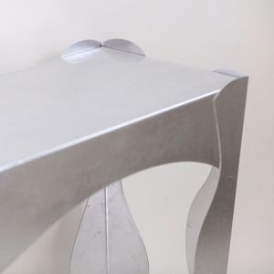 Arti e mestieri isotta console silver leaf contemporary design 