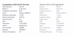 Isyluce bulb led 1.5 gu10 35mm 4000k 120 lumen