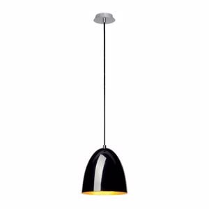 Slv para cone 20 modern metal suspension ø20cm glossy black & gold