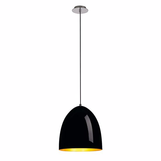 Slv para cone 30 modern metal suspension ø20cm glossy black & gold