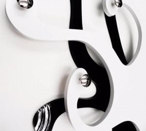 Picture of Pintdecor piovra modern coat hanger coffee-coloured and ivory with silver foil details