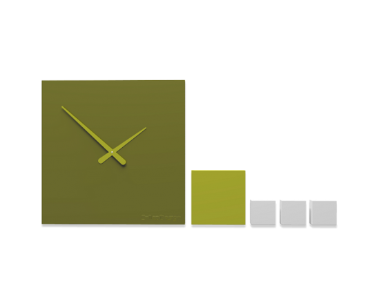 Picture of Callea design kubo composable wall clock minimal design olive green-coloured clock
