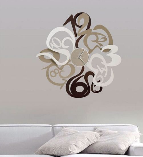 Picture of Arti e mestieri denver wall clock modern design corten, beige and white