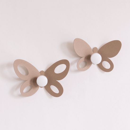Picture of Arti e mestieri butterfly set of 2 wall hooks white colour