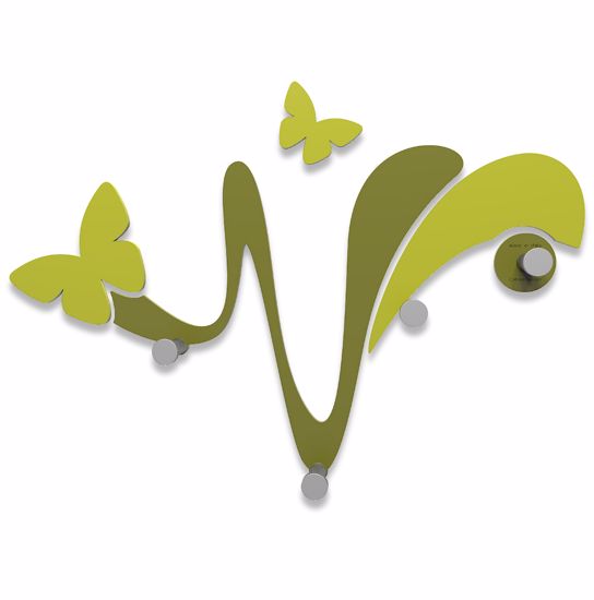 Picture of Callea design modern wall coat hooks butterfly olive green