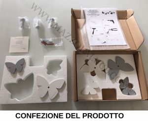 Callea design modern wall hooks 6 butterflies dove grey