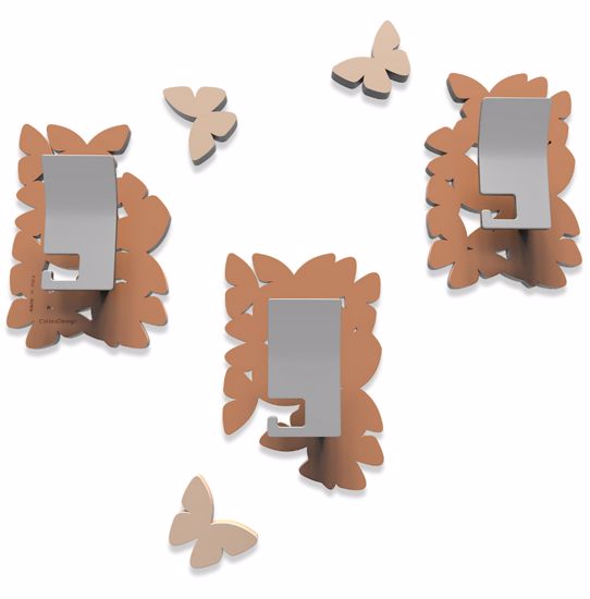 Picture of Callea design modern coat hooks wall mounted butterflies tan