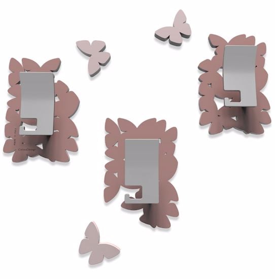 Picture of Callea design modern coat hooks wall mounted butterflies pink