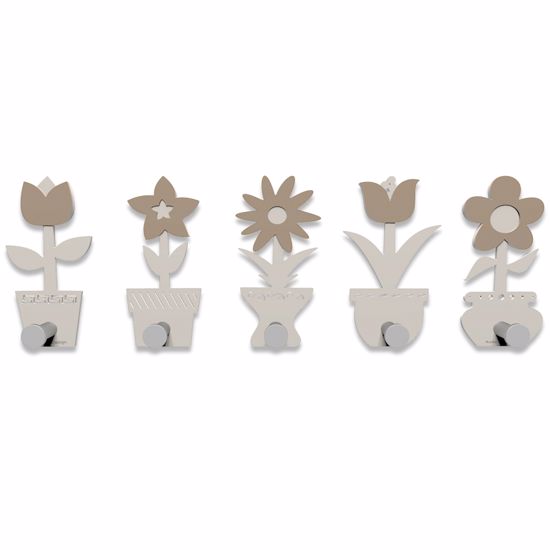 Picture of Callea design modern coat rack hooks little flowers flax