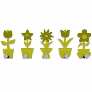 Picture of Callea design modern coat rack hooks little flowers cedar green