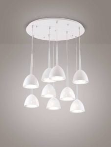 Picture of Affralux bell lampada a sospensione moderna da soggiorno 9 luci metallo bianco