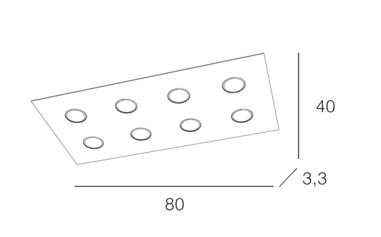Picture of Top light area led ceiling lamp rectangular 8 lights
