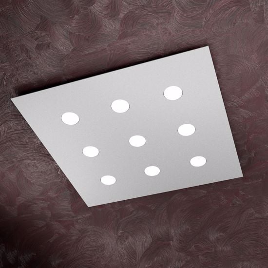 Picture of Top light area led ceiling light 9 lights white ultra slim squared design