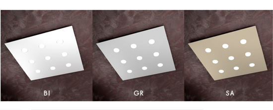 Picture of Top light area led ceiling light 9 lights white ultra slim squared design
