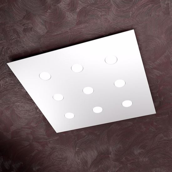 Picture of Top light area 9 led ceiling light white squared design 