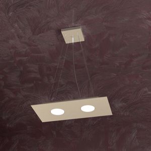 Picture of Piccolo lampadario per cucina moderna 2 luci led metallo sabbia