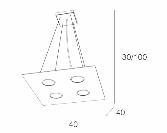 Picture of Squared pendant light modern grey finishing plate collection toplight