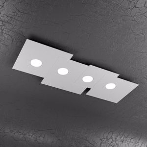 Plafoniera led 4 luci gx53 grigio design per cucina toplight plate