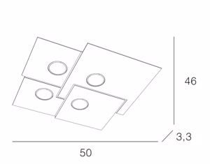 Plafoniera led design per cucina moderna colore sabbia tortora top light plate