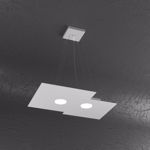 Grey led pendant light rectangular design toplight plate 2 lights