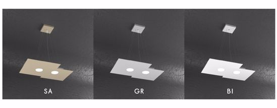 Picture of Grey led pendant light rectangular design toplight plate 2 lights