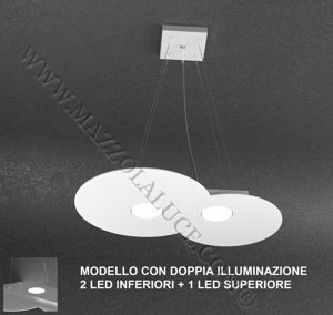 White pendant light double lighting 2+1 lights toplight cloud modern design
