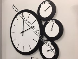 Wall clock time zones white