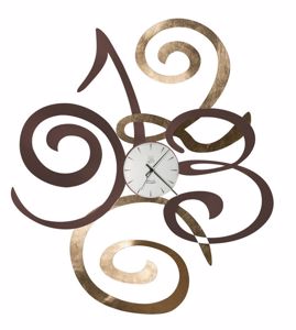 Arti e mestieri filomena big wall clock ø93 brown & gold
