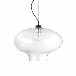 Round vintage pendant light ideal lux bistrò sp1