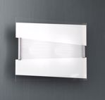 Top light mad ceiling light ø40 white glass silkscreened and cromed details