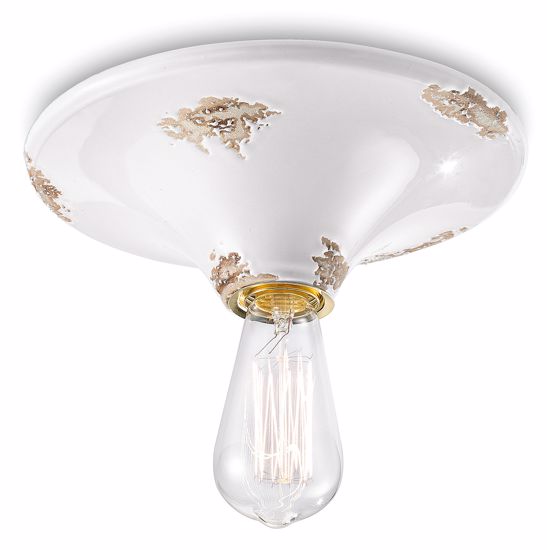 Picture of Vintage ceiling light white ceramic aged effect