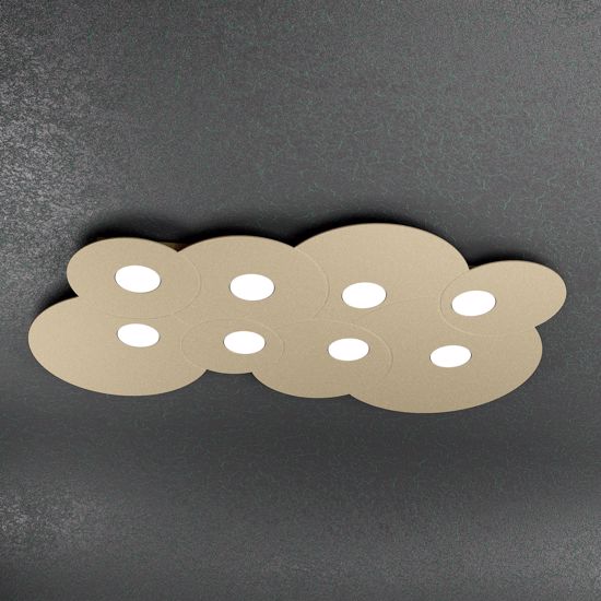 Picture of Big ceiling light 8 leds grey metal cloud toplight