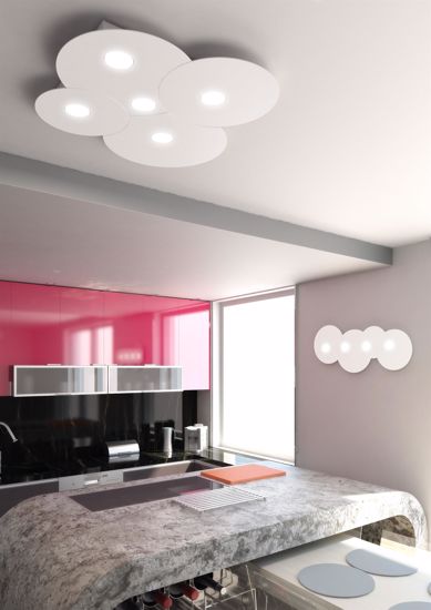 Toplight grey cloud led ceiling 9 lights modern design