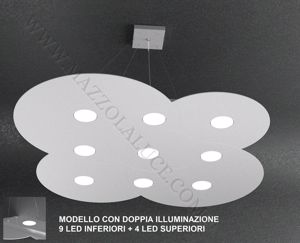 Picture of Lampadario nuvola moderna grigio 9+4 luci gx53 led toplight cloud per soggiorno