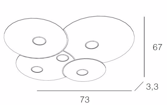 Picture of Toplight sand cloud led ceiling 5 lights gx53 modern design