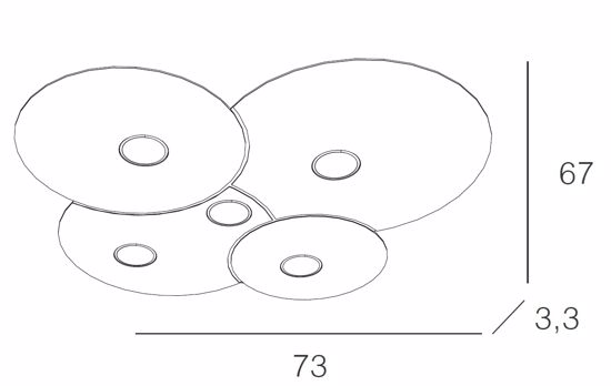 Toplight sand cloud led ceiling 5 lights gx53 modern design