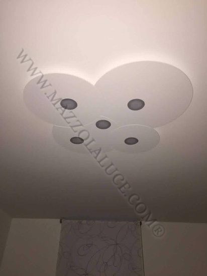 Toplight cloud ceiling lamp white modern design 5 lights