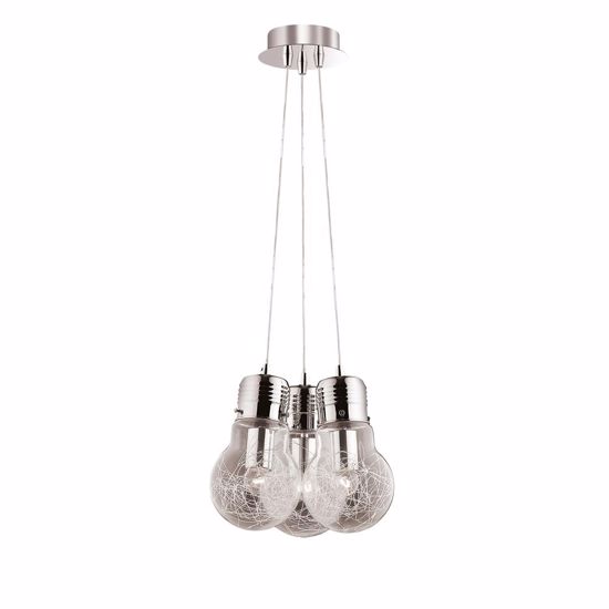 Picture of Ideal lux luce max sp3 suspension 3 lights bulb-shape