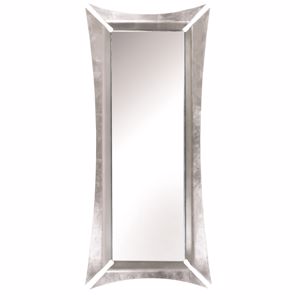 Specchio da terra in foglia argento design moderno
