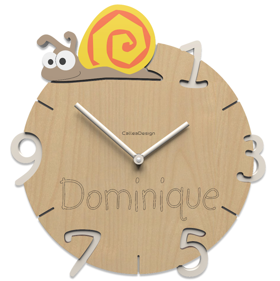 Picture of Callea design snail wall clock modern design customisable for kids