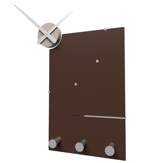 Picture of Callea design oscar unique wall clock and coat rack in chocolate colour