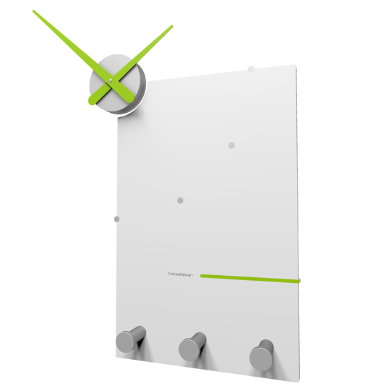 Picture of Callea design oscar modern wall clock and coat rack in apple green colour