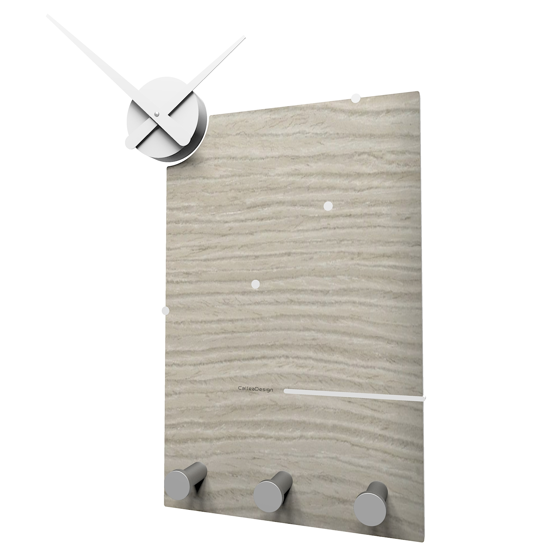 Picture of Callea design oscar modern wall clock and coat rack in breeze oak colour