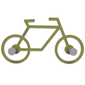 Picture of Appendiabiti da parete moderno bicicletta verde oliva callea design