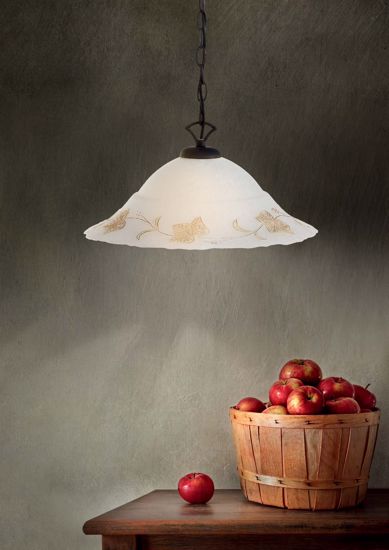 Picture of Ideal lux foglia sp1 d40 hand decorated pendant lamp