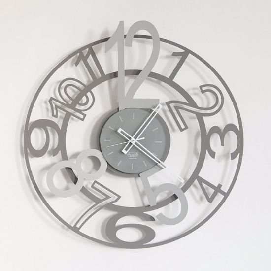 Picture of Arti e mestieri orione wall clock modern design slate and alumnium colour