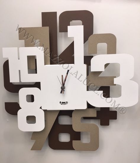 Picture of Arti e mestieri sitter ø40 wall clock modern design corten-beige-white