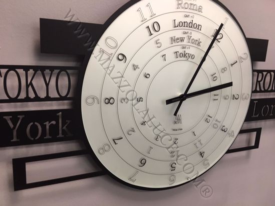 Picture of Arti e mestieri jet lag wall clock timezones black clock